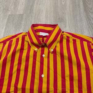 Vintage Maus & Hoffman University Stripe Shirt Large Red Yellow USC NWT NEW 90s